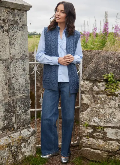 Roisin Full Zip Aran Gilet